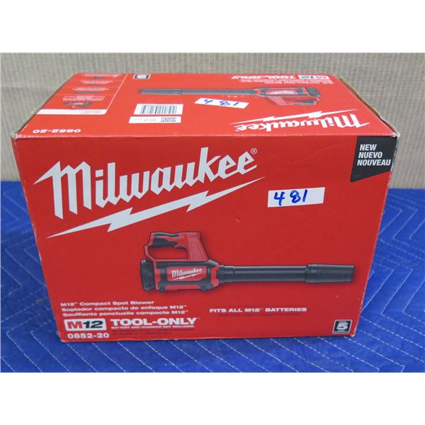 Milwaukee 0852-20 M12 Compact Spot Blower New in Box (Tool Only)