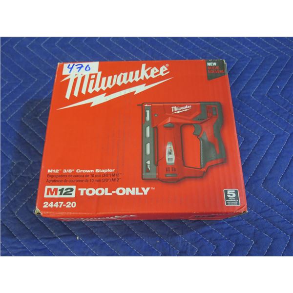 Milwaukee 2447-20 M12 Crown Stapler  New in Box (Tool Only)