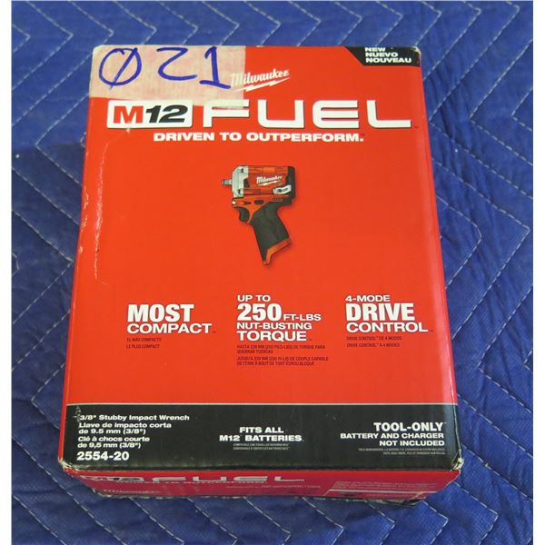 Milwaukee 2554-20 Stubby Impact Wrench New in Box (Tool Only)