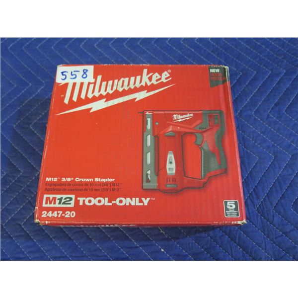 Milwaukee 2447-20 M12 Crown Stapler  New in Box (Tool Only)