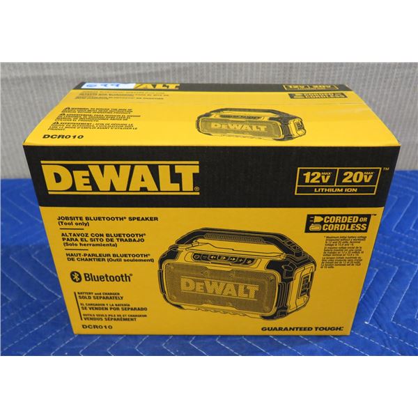 DeWalt DCR010 Jobsite Bluetooth Speaker New in Box (Tool Only)