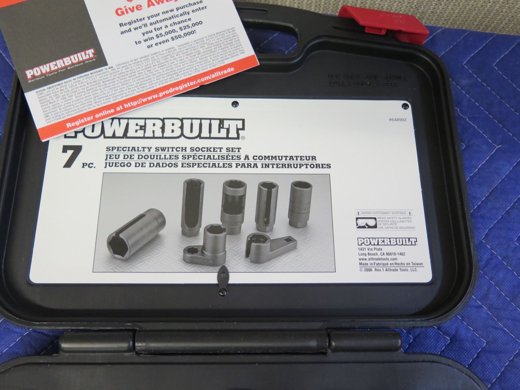 Powerbuilt KIT62 7 Piece Specialty Switch Socket Set in Hard Case