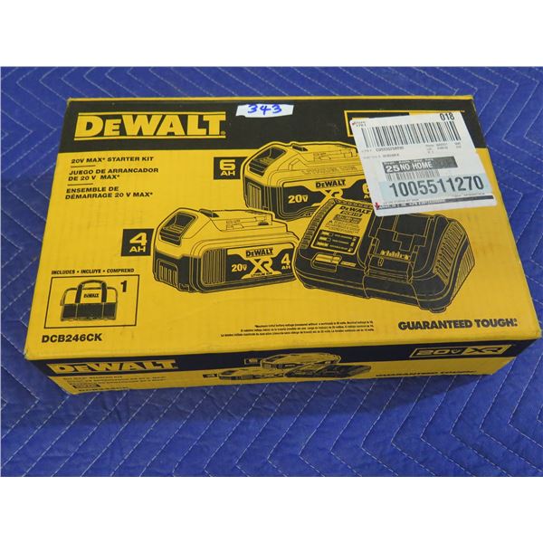 DeWalt DCB246CK 20v Max Starter Kit (2 Batteries: 6Ah, 4Ah & Charger: DCB115) New in Box