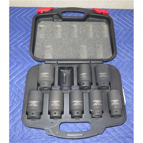 Powerbuilt KIT61  8-Piece Deluxe Axle Nut Socket Set in Hard Case (1 missing)