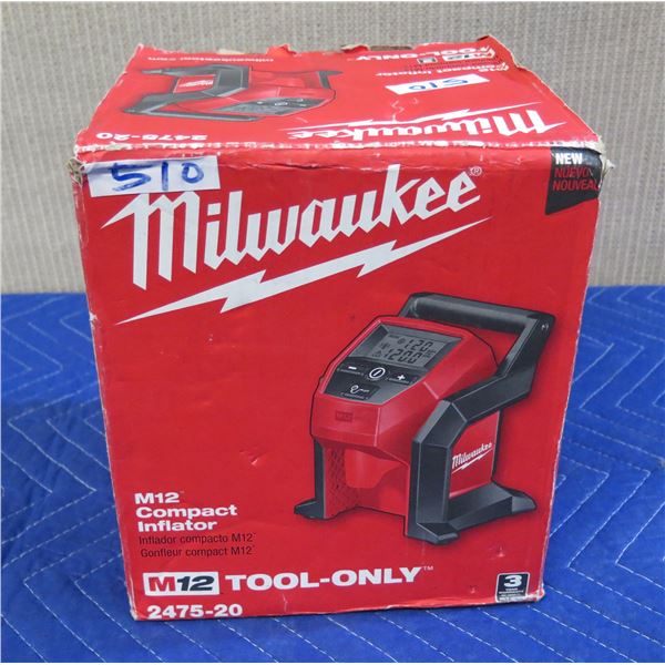 Milwaukee 2475-20 M12 Compact Inflator New in Box (Tool Only)