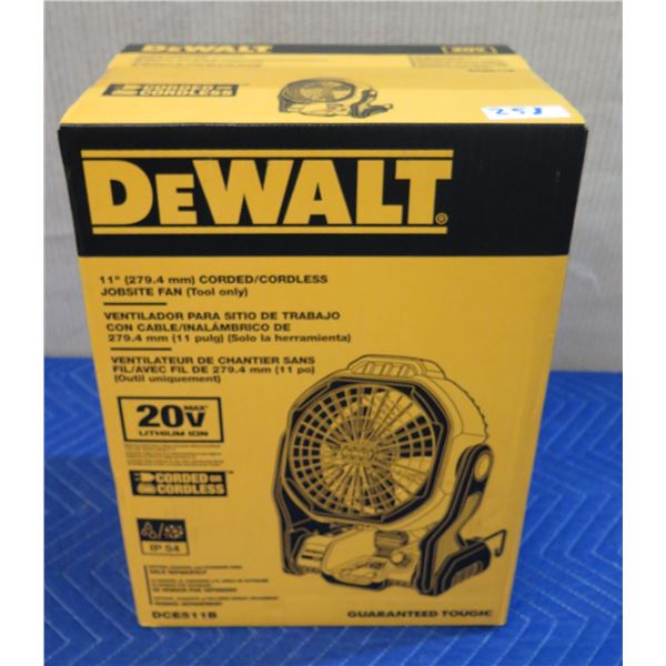 DeWalt DCE511B Corded/Cordless 11" Jobsite Fan New in Box (Tool Only)