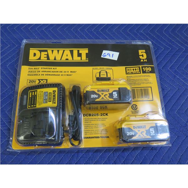 DeWalt DCB205-2CK  20V MAX Starter Kit New