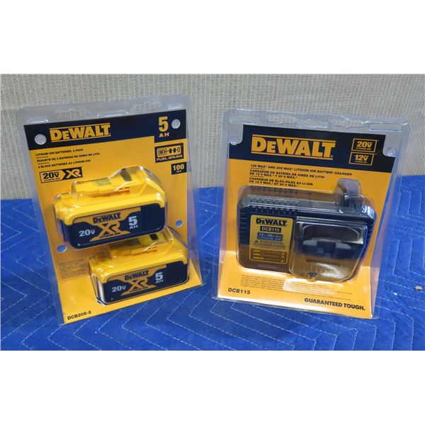 DeWalt DCB205-2 Lithium Ion 2-Pack Batteries & DCB115 Charger New