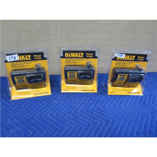 Qty 3 DeWalt DCB115 Lithium Ion Battery Chargers New