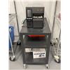 Image 1 : Zebra - Label Printer (model: ZT411) w/stand & boxes of Uline Thermal Transfer Ribbons