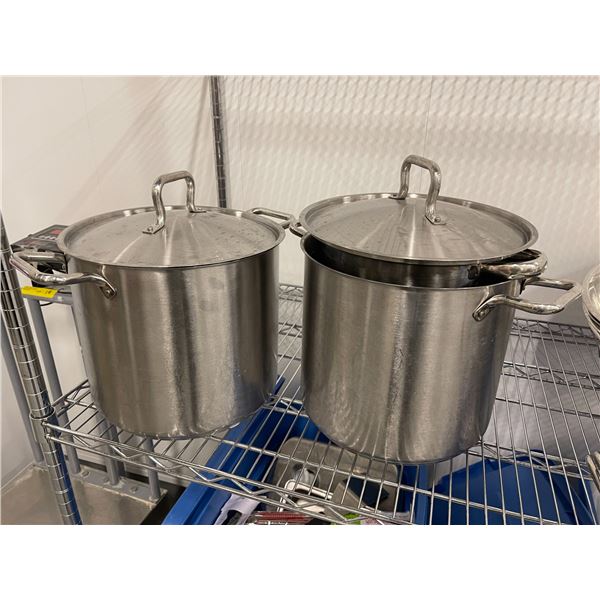 Group of 3 cooking pots - includes 2 16QT pots