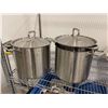 Image 1 : Group of 3 cooking pots - includes 2 16QT pots