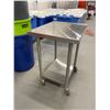 Image 3 : Thorinox restaurant grade stainless steel rolling table - approx. 30in x 24in x 37in height