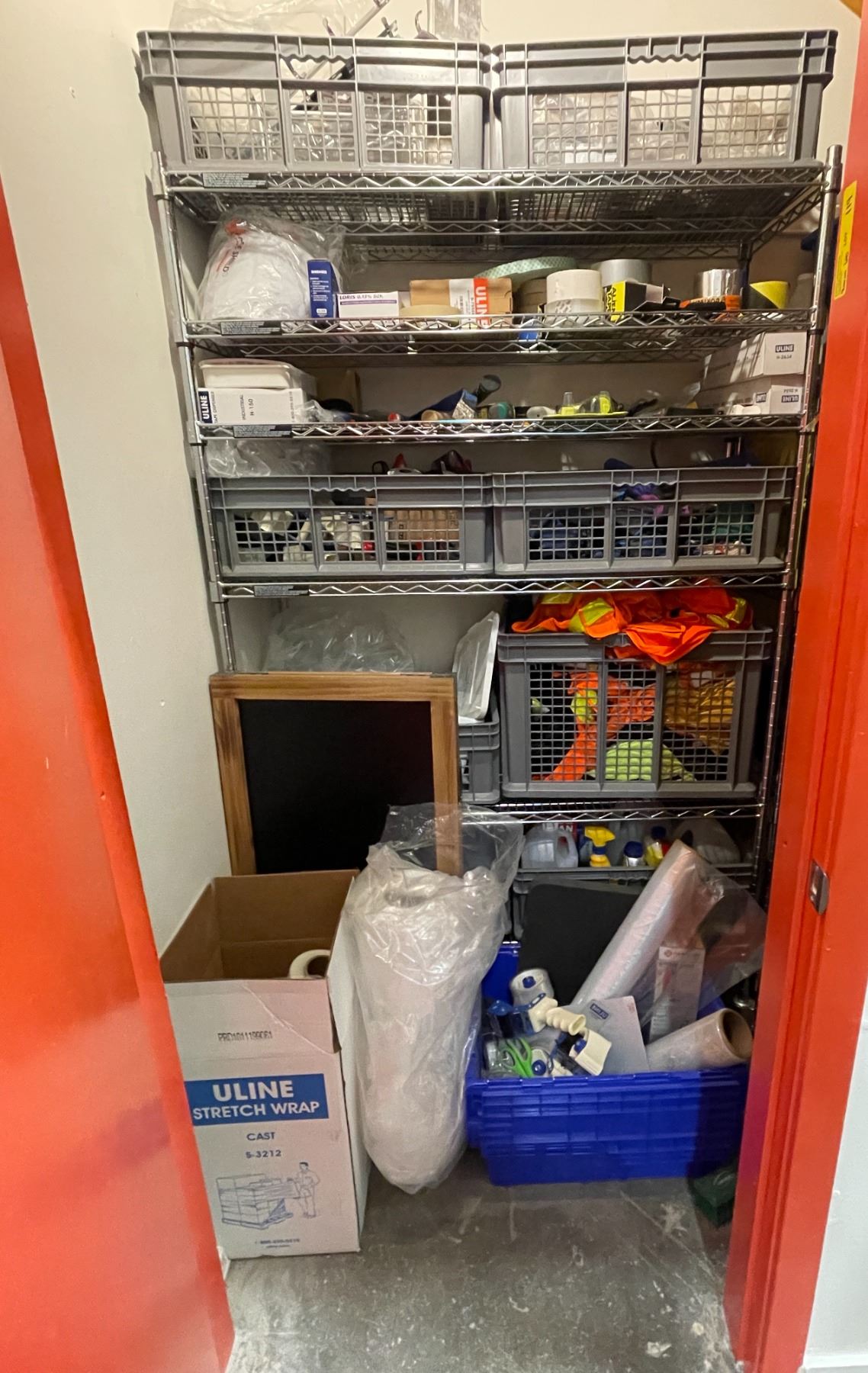 Room lot full of office & warehouse supplies - includes 2 metal ...