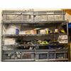 Image 2 : Room lot full of office & warehouse supplies - includes 2 metal shelving racks/ tools/ tape guns/ Ul