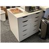 Image 2 : Group of 4 assorted wooden filing cabinets/ Bissell cordless vacuum & electric paper shredder