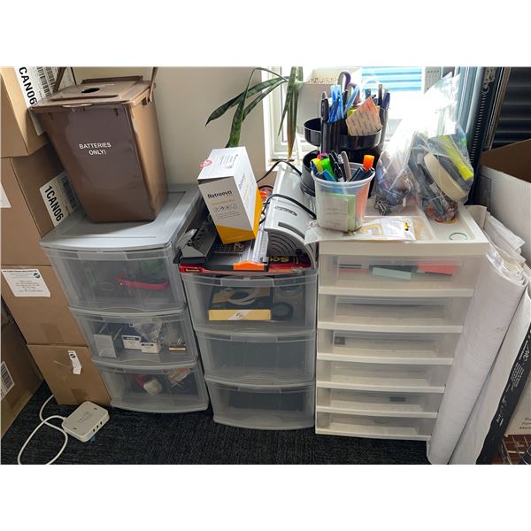 Group of assorted stationery & cabinets