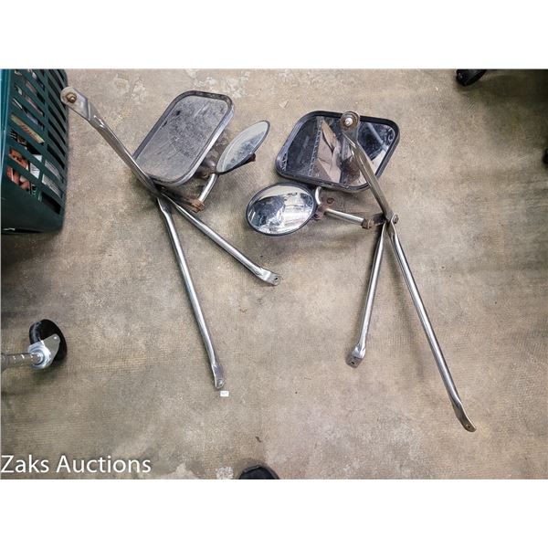 Set of Older Truck Side Mirrors and Mounting Arms