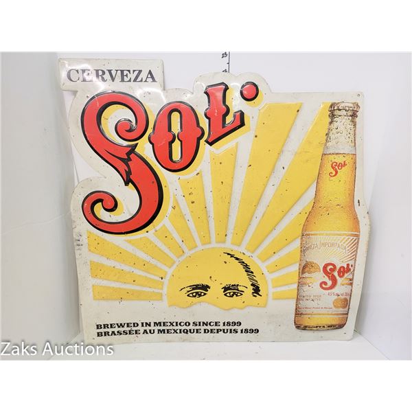 Metal Sol Cerveza Beer Sign