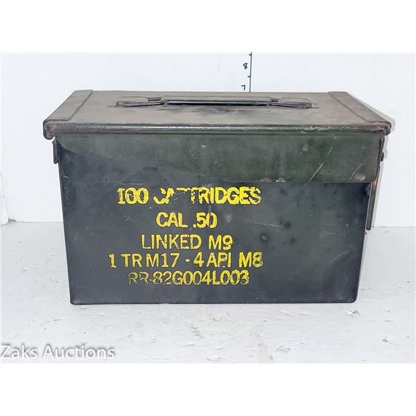 Vintage Heavy Duty Ammo Box - 100 Cartridges Cal .50