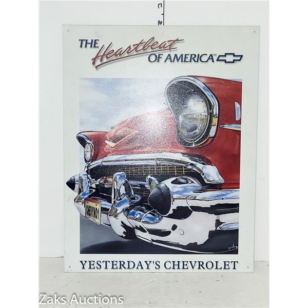 The Heartbeat of America Yesterday's Chevrolet Metal Sing (authenticate GM sign)