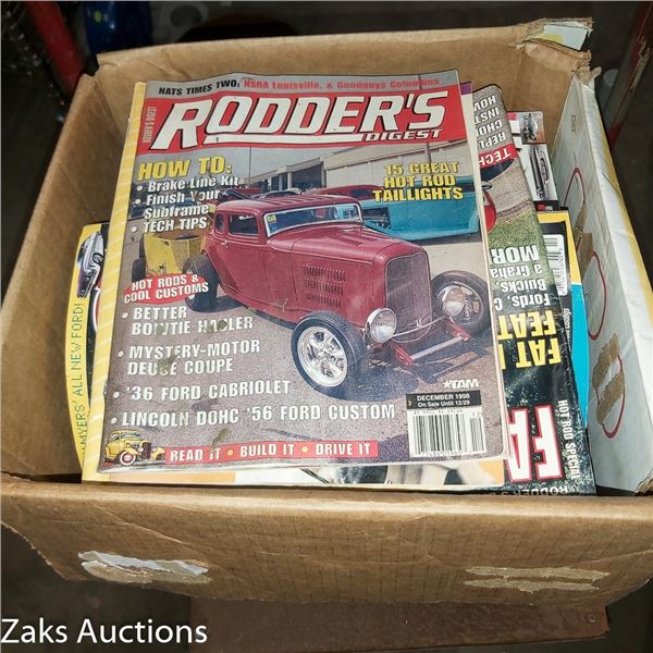 Box Full of Hot Rod Collector Car Magazines