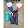 Image 1 : 3 camping Chairs with three Water cooler Jugs (2 Rubbermaid and 1 Reliance)