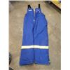 Image 1 : Size Large Tall Insulated Blue Overalls with Hi-Vis Legs