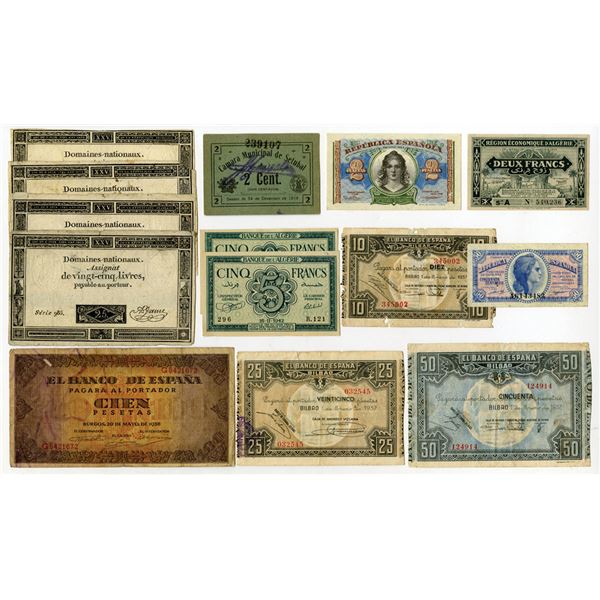 Mediterranean and North African Assortment of Issued Banknotes, 1919 to 1973