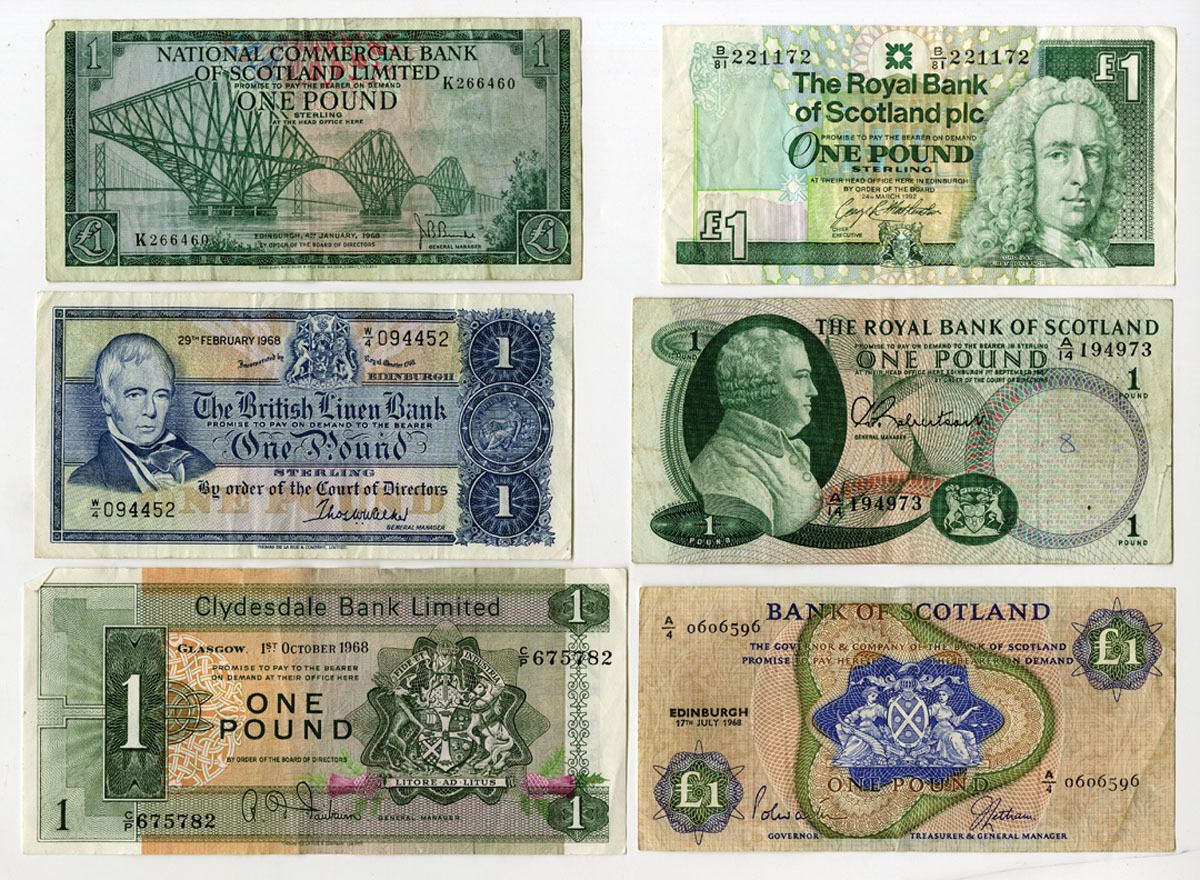 Identify Scottish Notes Scottish Assortment of Issued Banknotes, 1967 to 1992 - Archives ...