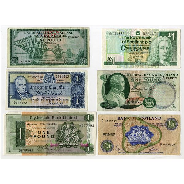 Scottish Assortment of Issued Banknotes, 1967 to 1992