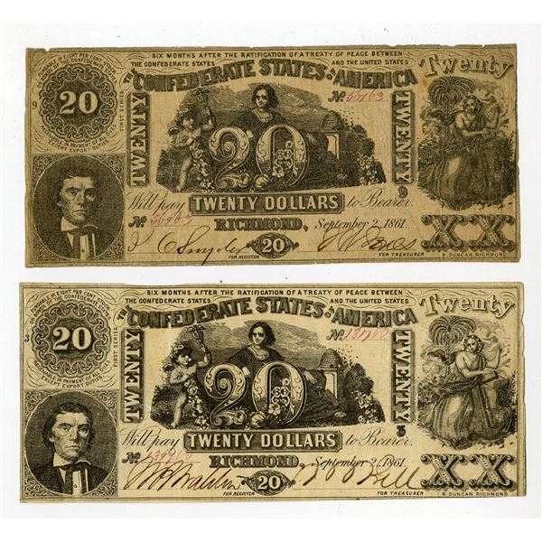 C.S.A., $20, September 2, 1861, Issued and CC Banknotes