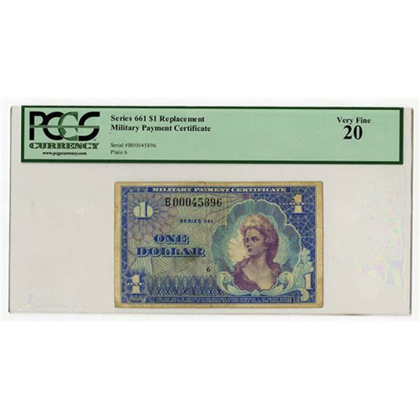 U.S., M.P.C., Series 661, ca.1968-1969, $1 Replacement Note.