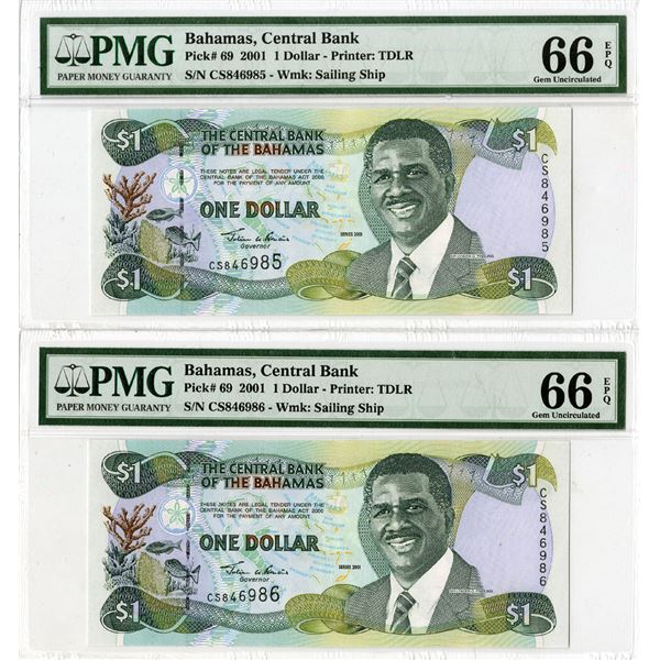 Central Bank of the Bahamas, 2001, Sequential Banknote Pair