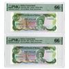 Image 1 : Central Bank of Belize, 1986, and 1987 High Grade Issued Banknote Pair