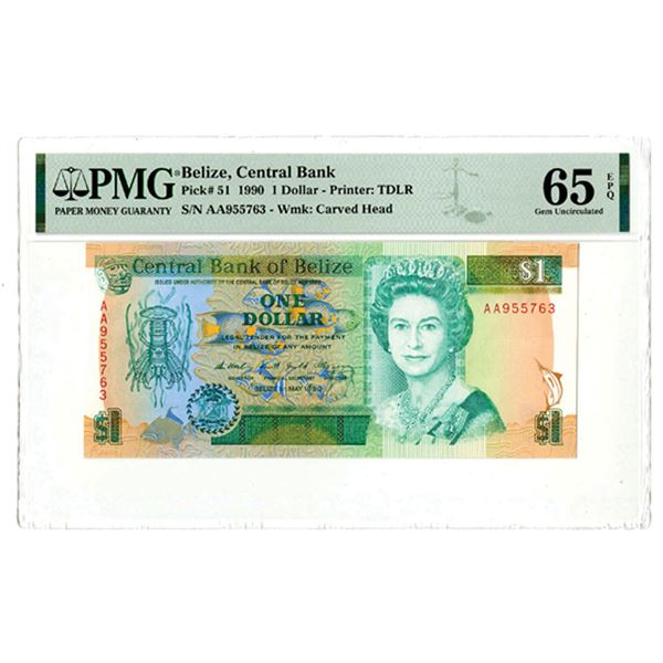 Central Bank of Belize, 1990, Issued Banknote