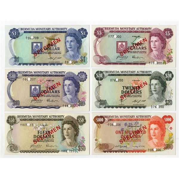 Bermuda Monetary Authority, 1978 to 1984, Assortment of Specimen Banknotes