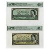 Image 1 : Bank of Canada, 1954, "Devils Face"  Issued Banknote Pair.