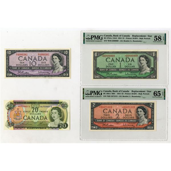 Bank of Canada, 1954 to 1969, Assortment of Replacement and Issued Banknotes