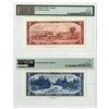 Image 2 : Bank of Canada, 1954 (1955-1975), "Modified Portrait"  "Error" Issued Banknote Pair.