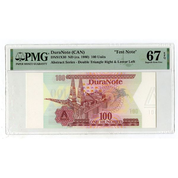 DuraNote, ND (ca.1980-90's) Pioneer Polymer Test Note.