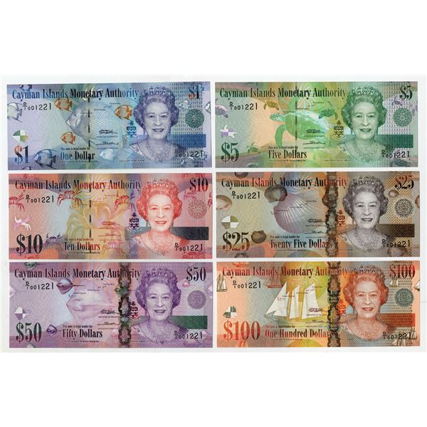 Cayman Islands Monetary Authority, 2010, Group of Banknotes with Matching Serial Numbers