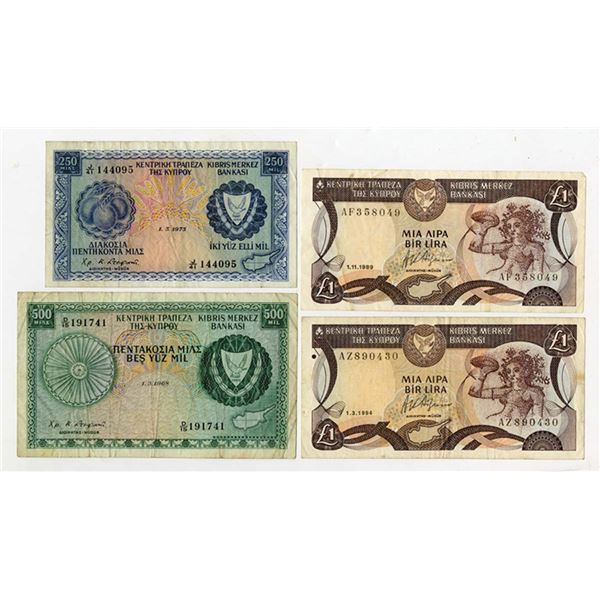 Central Bank of Cyprus, 1968-94, Group of 4 Issued Banknotes