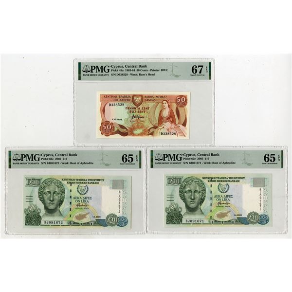 Central Bank of Cyprus, 1983 to 2005, Issued Banknote Trio