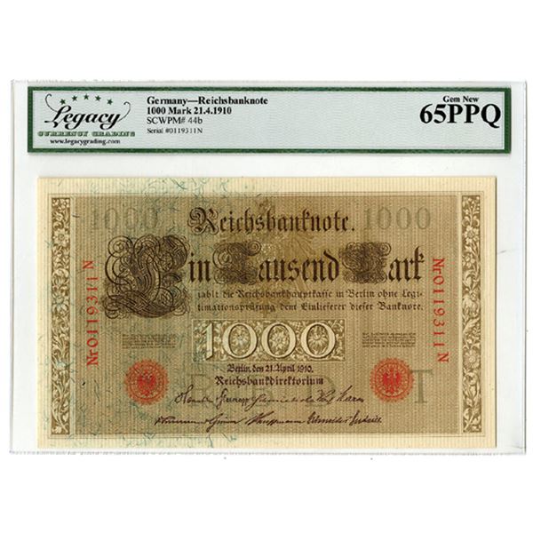 Reichsbanknote, 1910, Issued Banknote