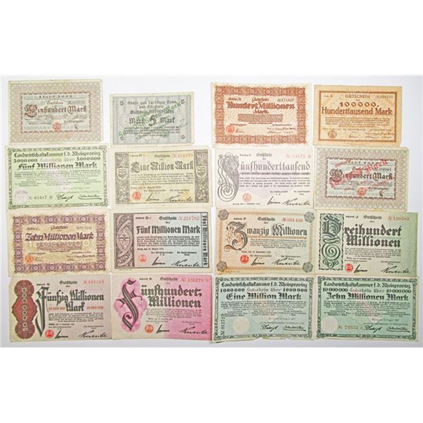 Cologne, Bonn, Notgeld Assortment, 1922-23