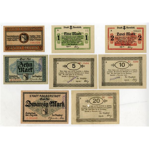 Halberstadt and Hersfeld, 1918, Assortment of Notgeld