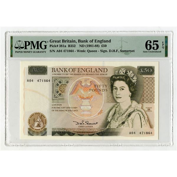 Bank of England, ND (1981-88), Issued Banknote