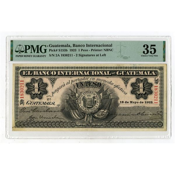 Banco Internacional de Guatemala, 1923, Issued Banknote