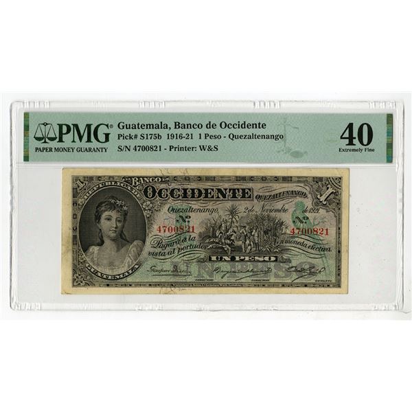 Guatemala. Banco de Occidente, 1921 Issue Banknote